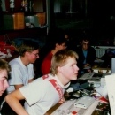 Guran (standing), 5011 (Triad), Mr.Z (in back, red tshirt) talking to K12 at Alvesta II 1988
